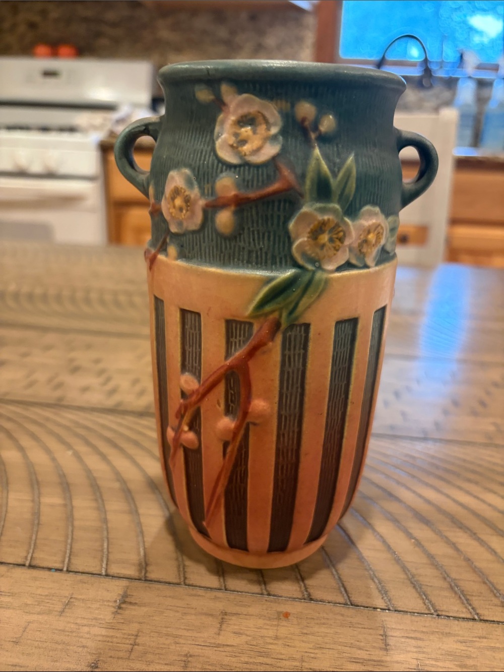 Roseville Pottery Cherry Blossom Double Handled Vase